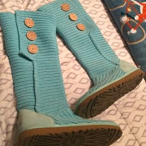 COPY - Light Baby blue Knit Uggs